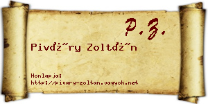 Piváry Zoltán névjegykártya